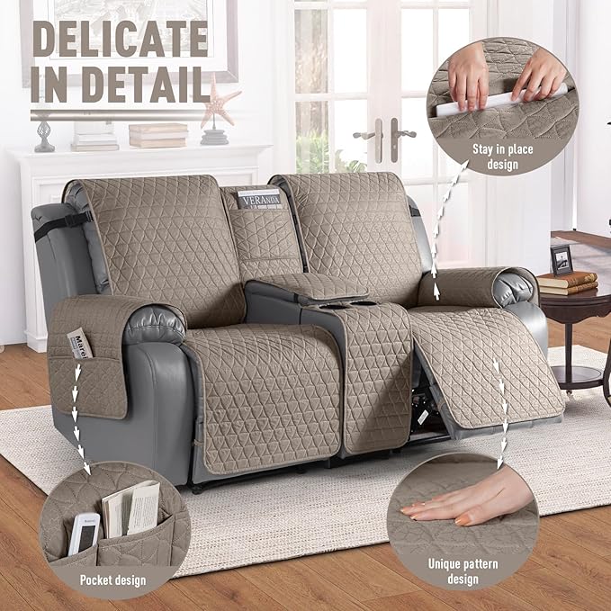 TAOCOCO 100% Waterproof Loveseat Recliner Couch Sofa Covers - Image 6
