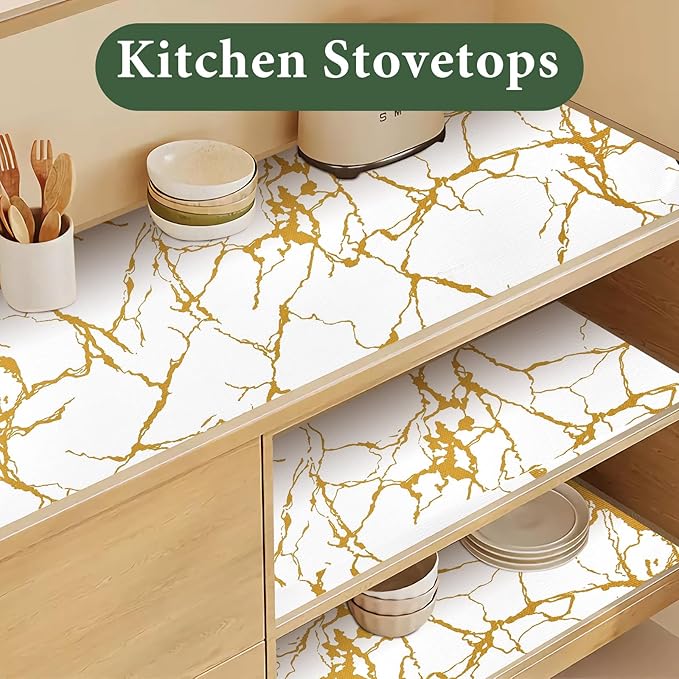 Drawer and Shelf Liner for Kitchen Cabinet Non Slip Waterproof Shelf Paper 23.6 - Image 5
