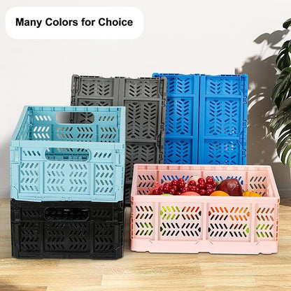 Heavy Duty Plastic Milk Crates for Storage, Collapsible Storage Basket - Image 6