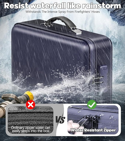 Fireproof Document Box, Hard Case Highly Flame-Resistant Fire Proof Waterproof - Image 7
