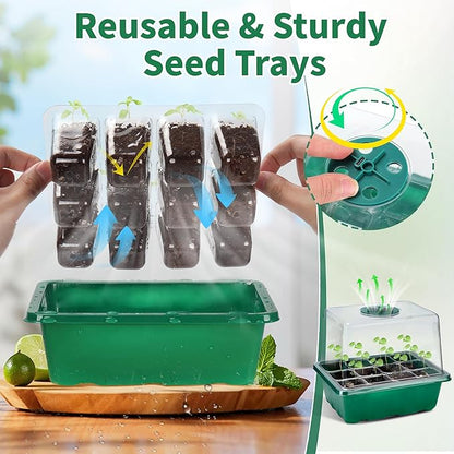 4-Pack Seed Starter Tray with Grow Light and Heat Mat, 48 Cells Seed Starter - Image 5