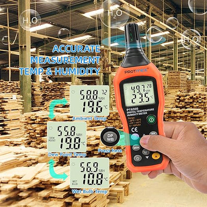 Protmex PT6508 Temperature Humidity Meter, Digital Thermometer Hygrometer - Image 7