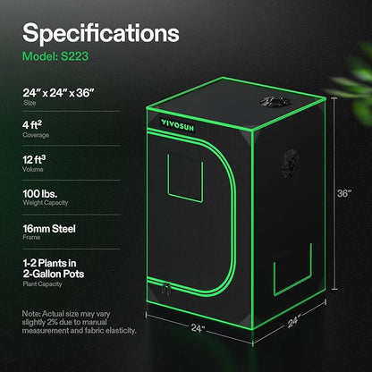 VIVOSUN S223 2x2 Grow Tent - Image 7