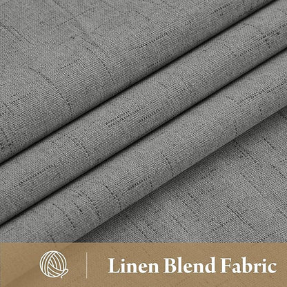 RYB HOME Grey Linen Blackout Curtains - Image 2