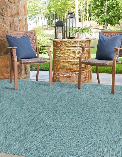 Unique Loom Collection Casual Transitional Solid Heathered Indoor/Outdoor - Image 3
