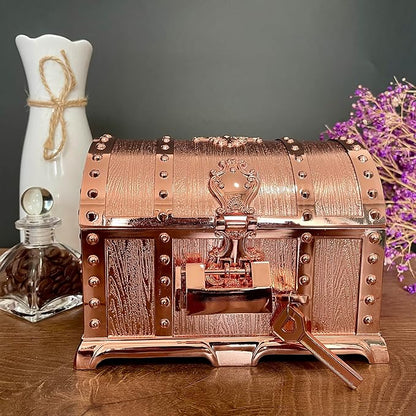 Large Double-layer Retro Metal Jewelry Chest, Pirate-style Lion Head Relief - Image 2