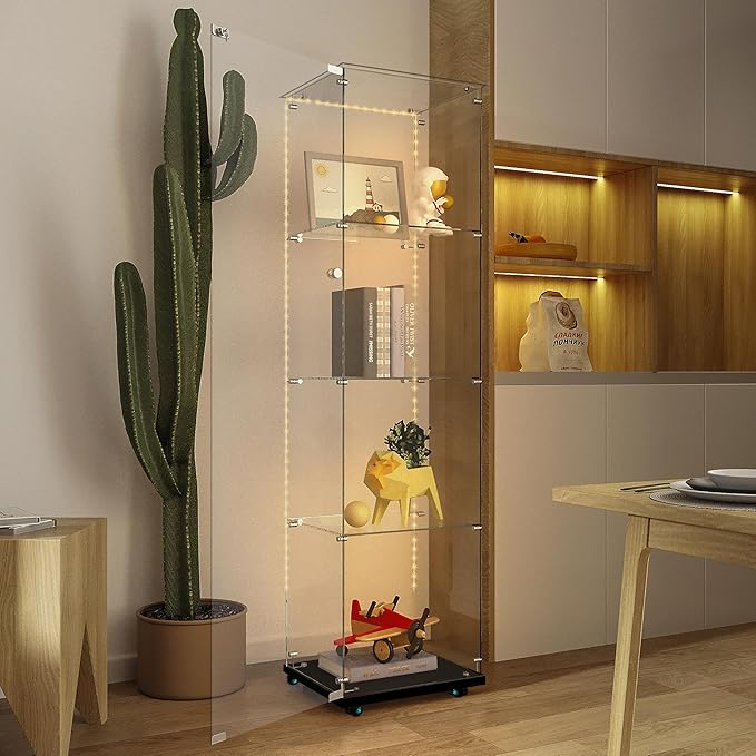 Yoluckea 4 Tiers Glass Display Cabinet - Image 6