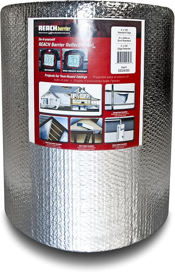 DD24100 Double Reflective Air, Polyethylene Insulation Roll, Sound Reduction by Reach+Barrier
