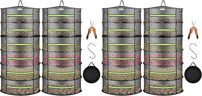 VIVOSUN 4-Pack 6-Layer Mesh Drying Rack Hanging Design by VIVOSUN