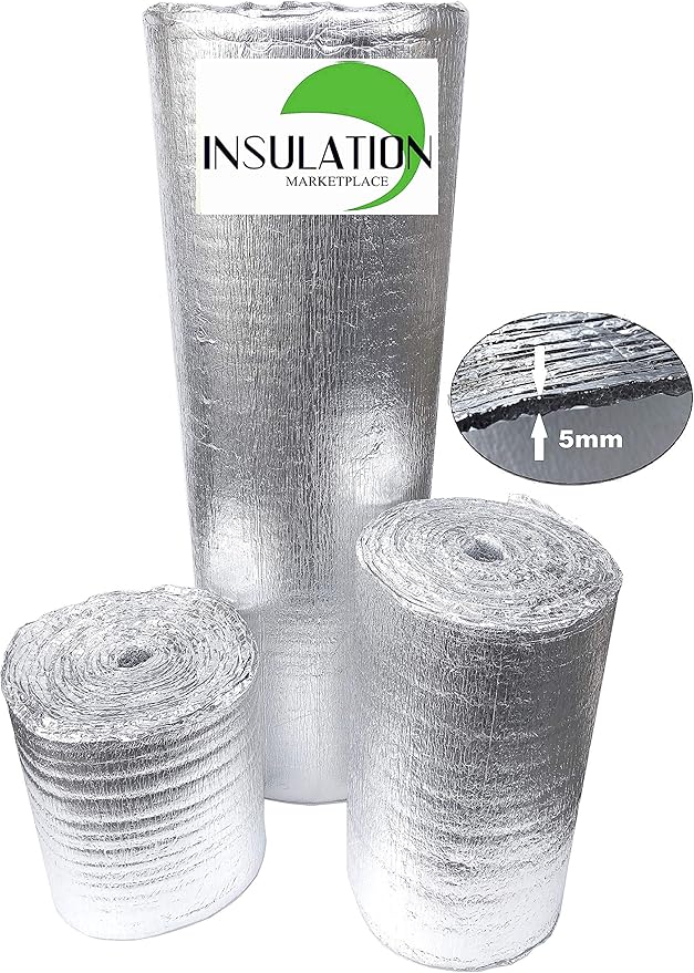SmartSHIELD -5mm 24''X50ft Reflective Insulation Roll, Foam Core Radiant Barrier by INSULATIONMARKETPLACE