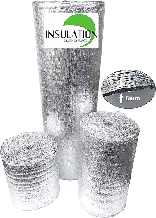 SmartSHIELD -5mm 24''X50ft Reflective Insulation Roll, Foam Core Radiant Barrier by INSULATIONMARKETPLACE