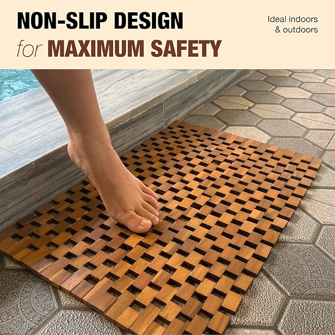 Acacia Wood Bath Mat - Image 8