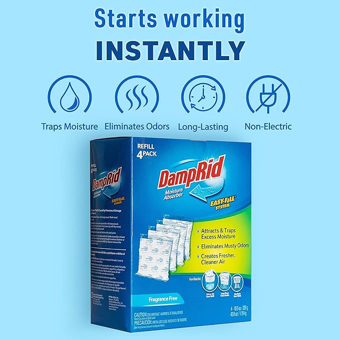 DampRid - Fragrance Free Moisture Absorber 10.5 oz. Easy Fill Refill Packs - 4 - Image 6