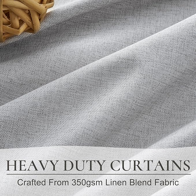 Light Grey Blackout Curtains 90 Inch Length 2 Panels Set - Image 4