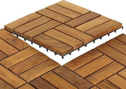 Bare Decor EZ Teak Flooring 12 Slat, 1 Sample Tile by BareDecor