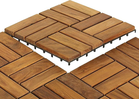 Bare Decor EZ Teak Flooring 12 Slat, 1 Sample Tile by BareDecor