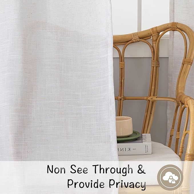 DONREN Off White Back Tab Curtains 90 Inches Long 2 Panels - Image 4