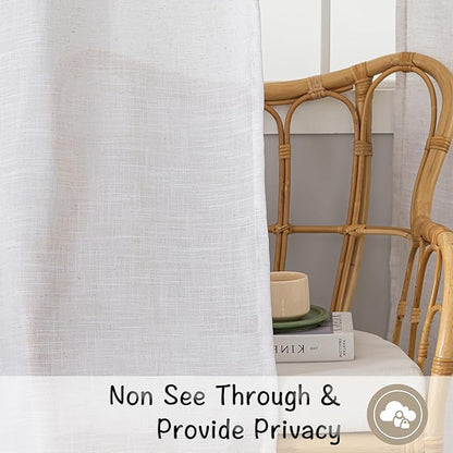 DONREN Off White Back Tab Curtains 90 Inches Long 2 Panels - Image 4