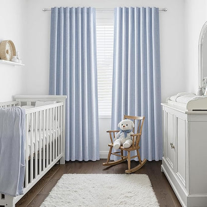 Dusty Blue Blackout Nursery Curtains 84 Inch Length - Image 6
