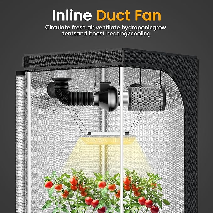 HealSmart 4 Inch Inline Duct Fan, 195 CFM Ventilation Fan, Exhaust HVAC Vent - Image 6