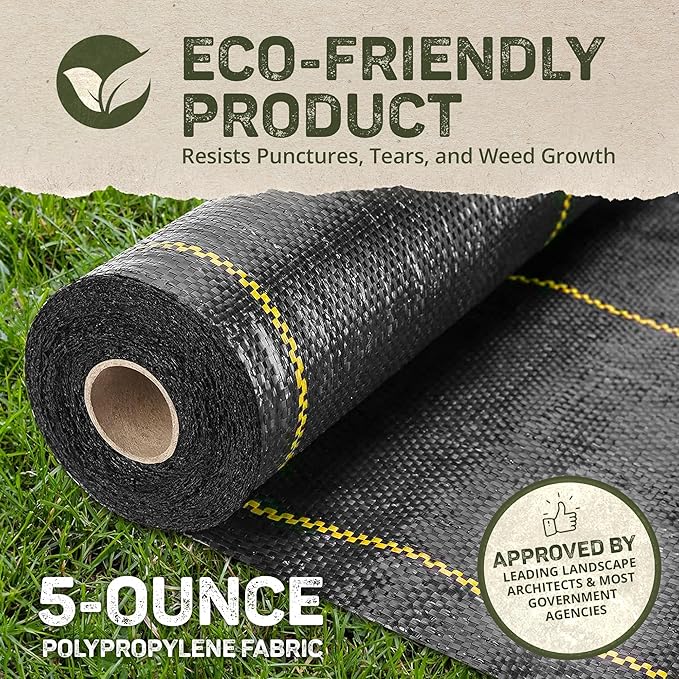Dewitt 6-Pack Pro-5 Weed Barrier Fabric 5 oz, 4 x 250 Feet – Heavy-Duty Woven - Image 3