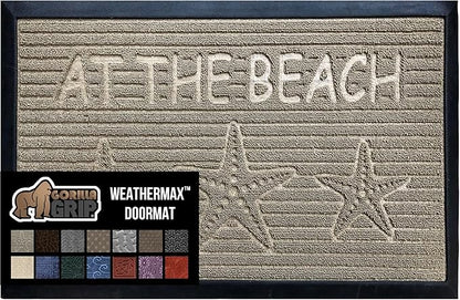 GORILLA GRIP 100% Waterproof All-Season WeatherMax Doormat, US Designed Natural by GorillaGrip