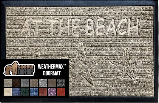 GORILLA GRIP 100% Waterproof All-Season WeatherMax Doormat, US Designed Natural by GorillaGrip