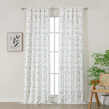 Chyhomenyc Roman Linen Blend Extra Long Curtains 108 Inches Long 2 Panels - Image 2