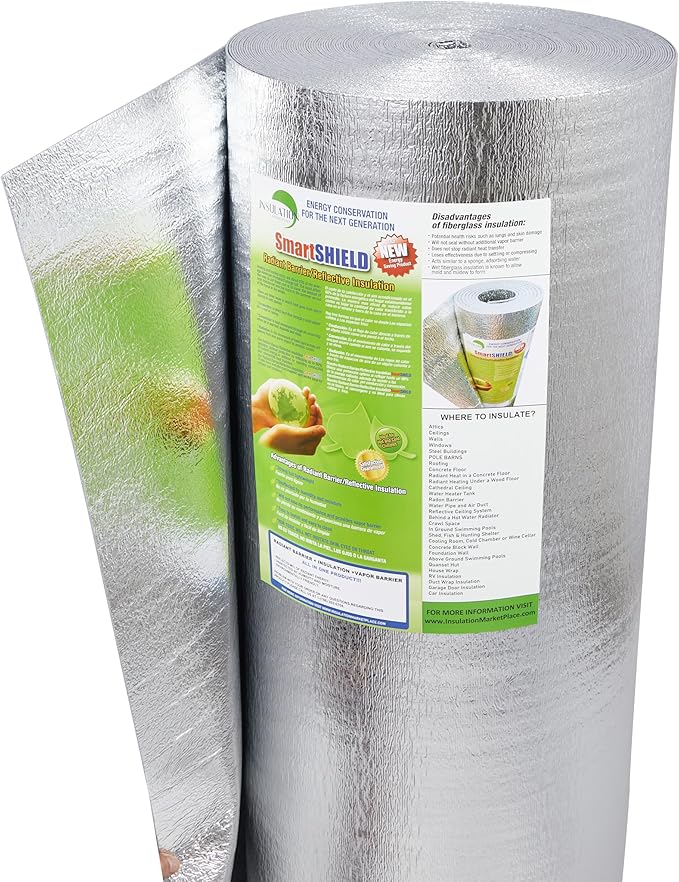 SmartSHIELD -1.5mm 48" x200ft Reflective Insulation roll 800 Sq. Ft., Foam Core by INSULATIONMARKETPLACE