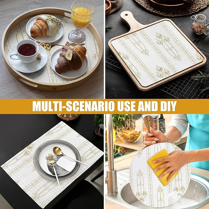 Drawer and Shelf Liner for Kitchen Cabinets Non-Adhesive Drawer Liners Floral - Image 3