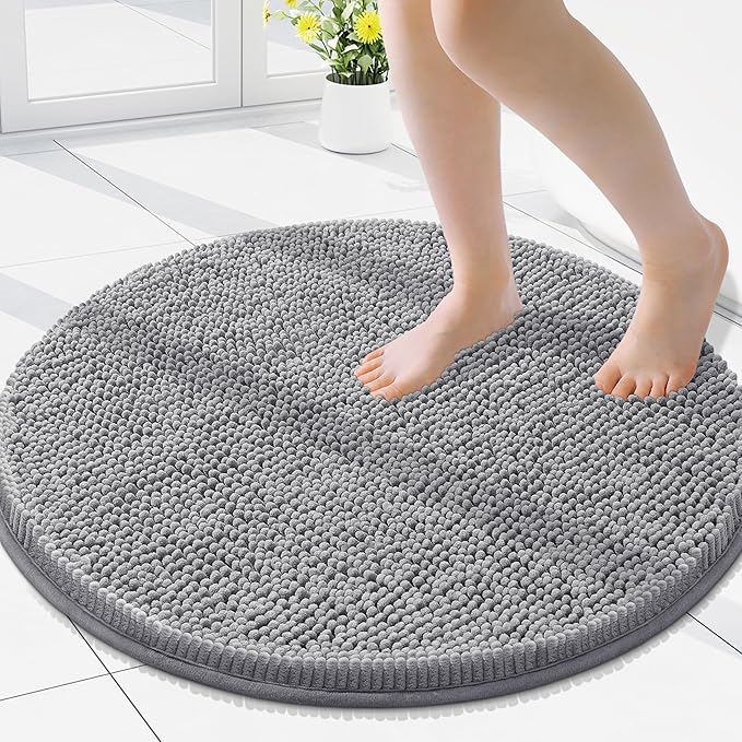 Smiry Luxury Chenille Round 24''x24'', Extra Soft and Absorbent Shaggy Bathroom by Smiry
