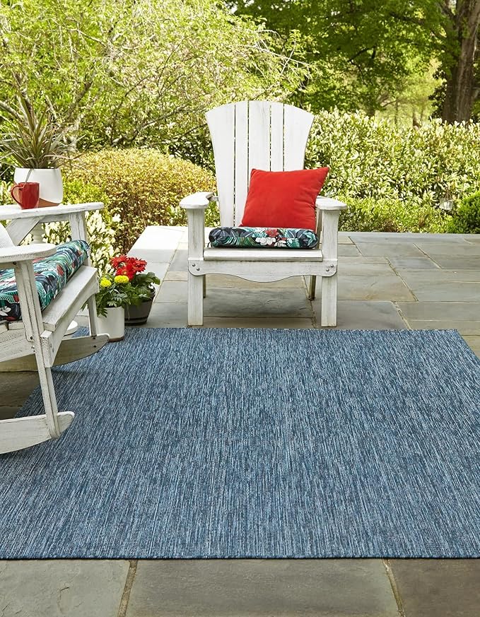 Unique Loom Collection Casual Transitional Solid Heathered Indoor/Outdoor - Image 2
