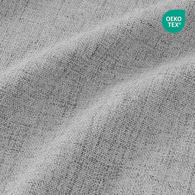 CUCRAF Linen 100% Blackout Curtains 84 Inch Length 2 Panels Set, Back Tab and - Image 5