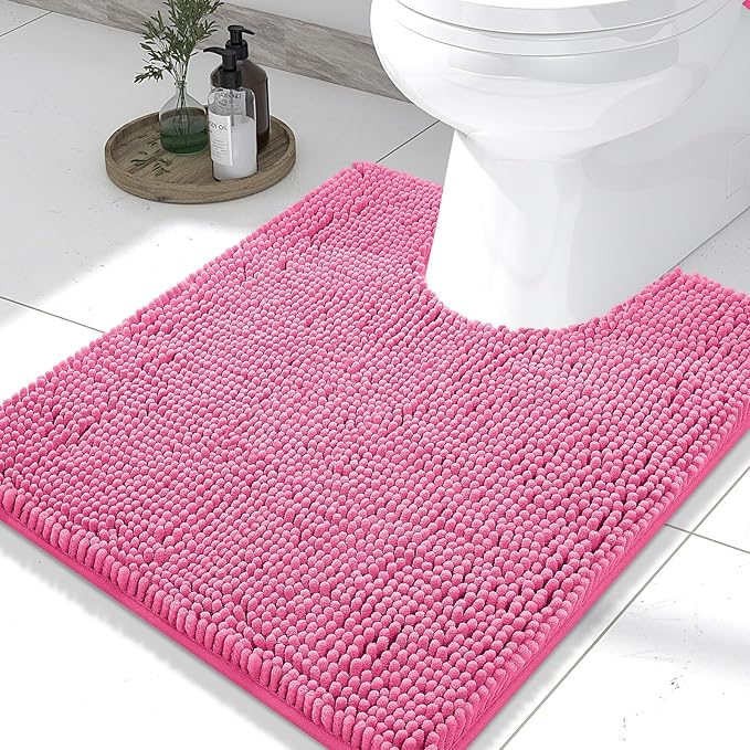 Smiry Luxury Chenille Toilet Rugs U-Shaped 24x20, Soft Absorbent Non-Slip by Smiry