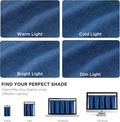 CUCRAF Linen 100% Blackout Curtains 72 Inch Length 2 Panels Set, Back Tab and - Image 4