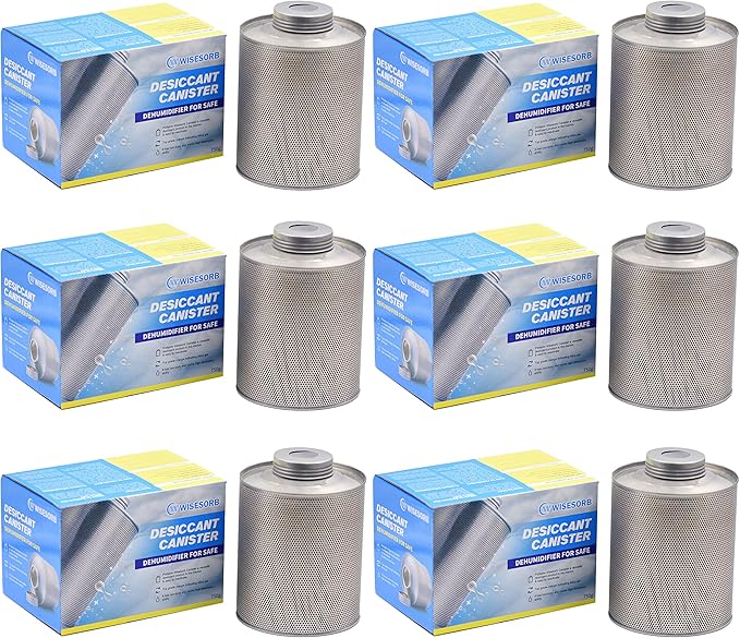 750 Grams 6pcs Gun Safe Dehumidifier, Reusable Canister Desiccant Dehumidifier by Wisesorb