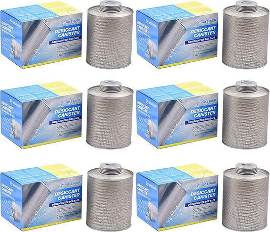 750 Grams 6pcs Gun Safe Dehumidifier, Reusable Canister Desiccant Dehumidifier by Wisesorb