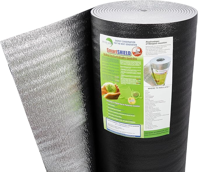 SmartSHIELD -10mm 48" x 50ft R20 Reflective Insulation roll, Foam Core Radiant by INSULATIONMARKETPLACE