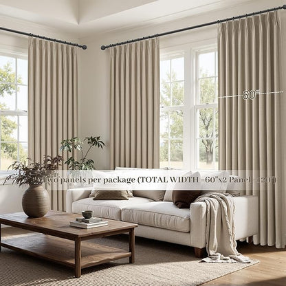 Pinch Pleated Blackout Curtains 60 Inches Wide - Image 6