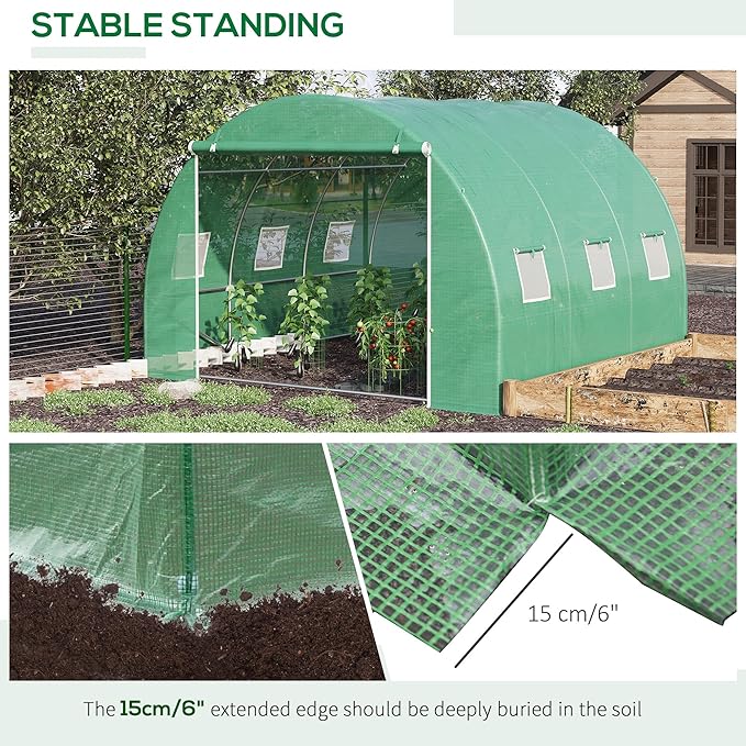 Walk-in Hoop Greenhouse for Tropical Plants, 10’x10’x6.5’ High Peak Design - Image 7