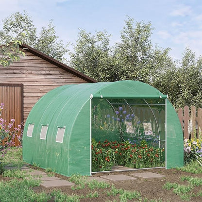 Walk-in Hoop Greenhouse for Tropical Plants, 10’x10’x6.5’ High Peak Design - Image 2