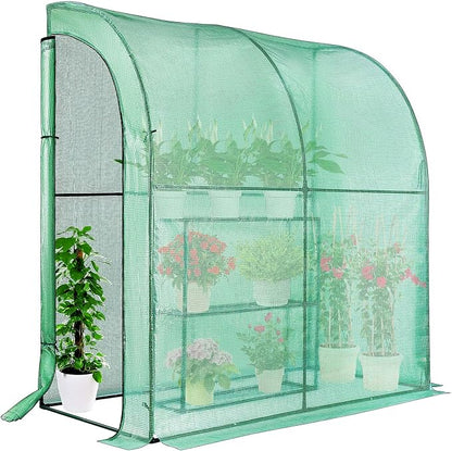 VIVOSUN Lean-to Greenhouse, 6.6’ x 3.3’ x 6.9’ Portable Wall House by VIVOSUN