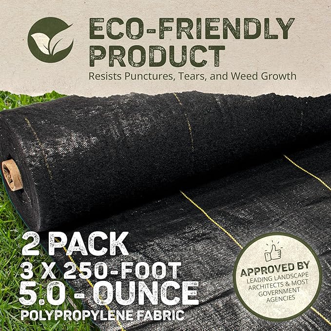 Dewitt 3 x 250 Feet Commercial and Home Garden Landscape Weed Block Barrier - Image 3