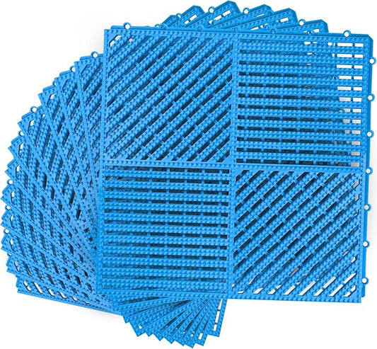 MYFAMIREA Modular Interlocking Cushion 12 Pack 11.8" x 11.8" Rubber Floor Tiles by MYFAMIREA