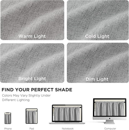 CUCRAF Linen 100% Blackout Curtains 63 Inch Length 2 Panels Set, Back Tab and - Image 4