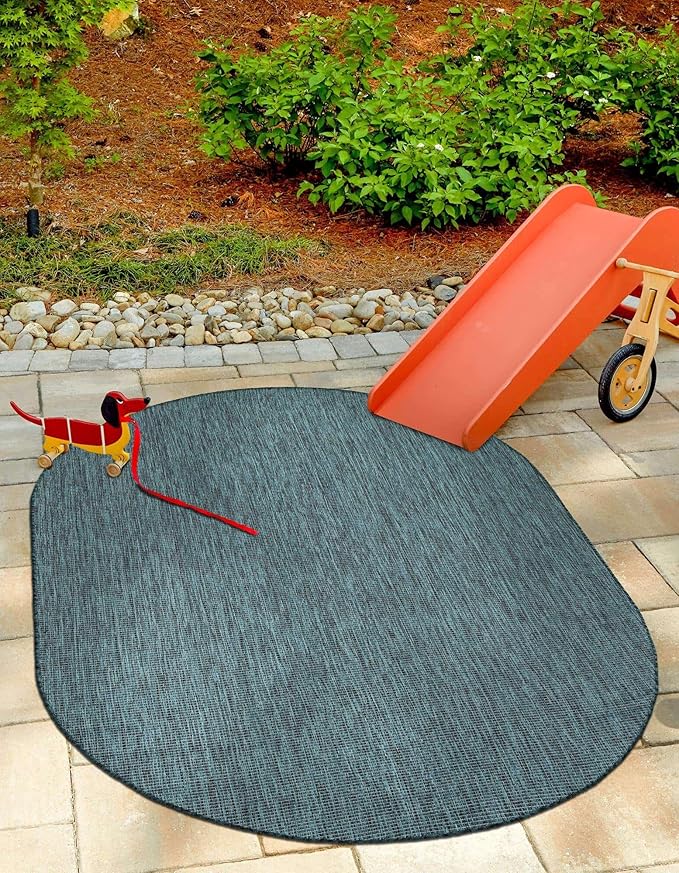 Unique Loom Outdoor Solid Collection Area Rug - Image 4