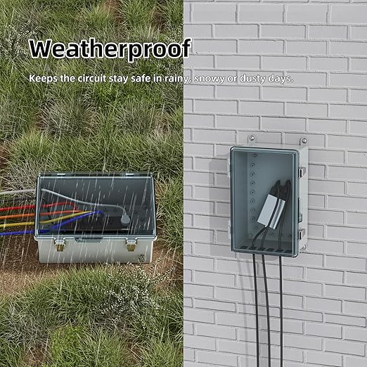 Joinfworld Waterproof Extension Cord Cover 11.4x7.5x5.5 Outdoor Electrical Box - Image 6