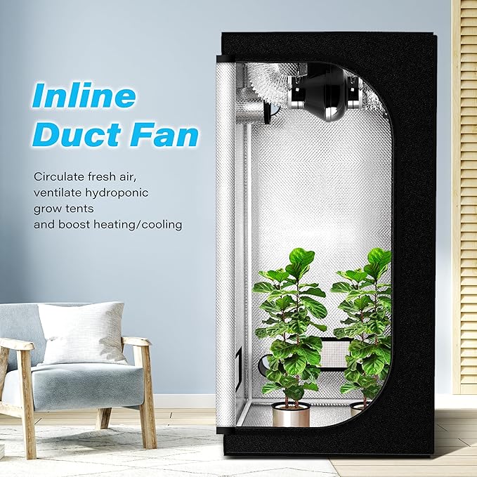 HealSmart 4 Inch 195 CFM Exhaust Inline Duct Fan Quiet Vent Booster Blower - Image 3
