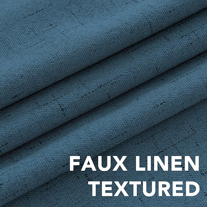 H.VERSAILTEX Linen Blackout Curtains Durable Thick Textured Linen Look 100% - Image 4