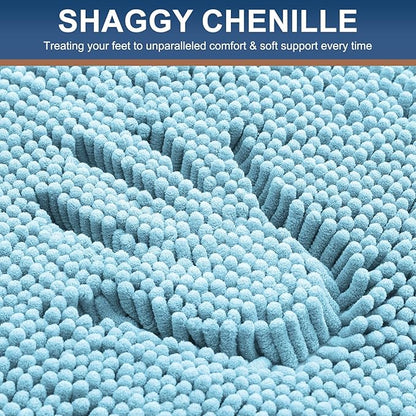 Smiry Luxury Chenille Bathroom Rugs 59x35, Extra Soft and Absorbent Shaggy Bath - Image 4